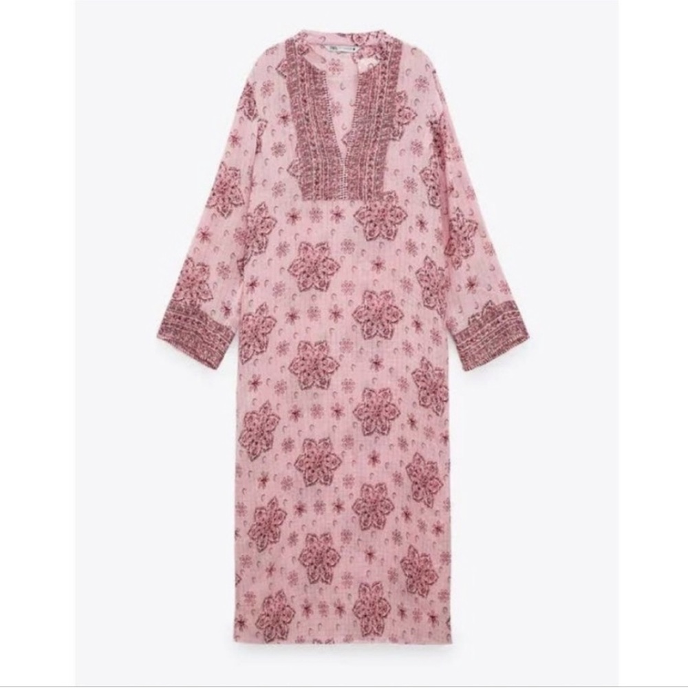 ZARA PRINTED MIDI DRESS - Picture 7 of 9
